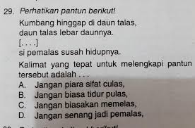 Supaya nanti bisa admin tambahkan ke daftar kumpulan. Tolong Di Jawab Kalimat Yang Tepat Untuk Melengkapi Pantun Tersebut Adalah Brainly Co Id
