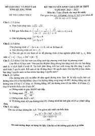 Giải đề toán vào lớp 10 trường phổ thông năng khiếu. Ä'á» Tuyá»ƒn Sinh Lá»›p 10 Mon Toan NÄƒm 2021 2022 Sá»Ÿ Gd Ä't Tá»‰nh Quáº£ng Ninh Thcs Toanmath Com