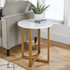 Better Homes Gardens Lana Modern Side Table With Faux Marble Top Ideal For Any Room Walmart Com Modern Side Table Living Room Table Marble Tables Design