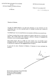 Isabelle et jacques de nantes (44) : Lettre De M Laurent Fabius Ministre Des Affaires Etrangeres Et Du La France En Macedoine Du Nord
