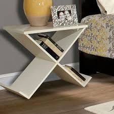 Howard Miller X Shape Nightstand In Moonbeam White Make It Taller For Bedside Tables Bedside Table Design Unique Bedside Tables Creative Bedside Table