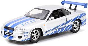 The toyota supra mk iv. Jada Toys Miniatur Auto Nissan Skyline Gtr R34 Brian Fast And Furious Massstab 1 32 97184s Grau Blau Amazon De Spielzeug