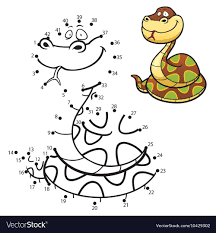 Vector Illustration Of Education Dot To Dot Game Snake Download A Free Preview Or High Quality Adobe Illustrator Ai Eps Pd Dots Game Art Pages Kids Vector