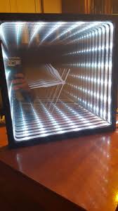 Tuesday This Was Our Project An Infinity Mirror Which Creates The Illusion That The Lights Go On To Infini Infinity Mirror Mirror Illusion Mirrored Projects