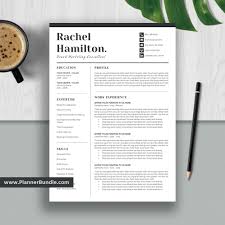 Editable professional layouts & formats with example cv . Simple Resume Template Modern Cv Template Word Resume Creative And Professional Resume Design Student Resume Cover Letter Instant Download Rachel Plannerbundle Com