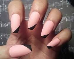 Whether it's spring time or you're just looking to lighten things up, has the subtle and sweet pastel nail color you're after. Matte Med Short Stiletto Nails Floating Tips Baby Aqua Etsy