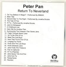 Walt Disney Peter Pan Return To Neverland Uk Promo Cd R Acetate 693042