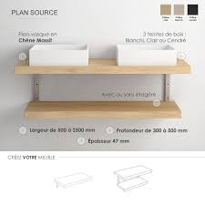Plan Pour Vasque Sur Mesure Source Chene Massif Idee Salle D Eau Meuble Double Vasque Meuble Sous Lavabo