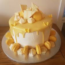 Please subscribe my youtube channel. Lemon And White Chocolate Drip Cake With Macarons And Meringues Www Cookcakes Co Uk 14th Birthday Cakes Sunflower Cakes Cake Decorated With Fruit
