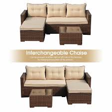 About 300 lbs for each seat assemble is required product detailscorner sofa: 3 Piece Wicker Sectional Sofa Outdoor Furniture Set With Coffee Table On Sale Overstock 32826559