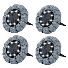 Free delivery and returns on ebay plus items for plus members. Bell Howell Disk Lights Stone Heavy Duty Outdoor Solar Pathway Lights 8 Led With Included Stakes Stone 4 Pack Walmart Com Walmart Com