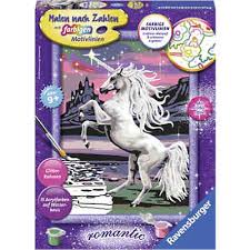 Kostenloser download und ausdruck anna und elsa bilder zum ausdrucken farbig. Malen Nach Zahlen 18x24 Cm Mit Farbigen Motivlinien Glittereffekt Malen Nach Zahlen Magisches Einhorn Ravensburger Mytoys
