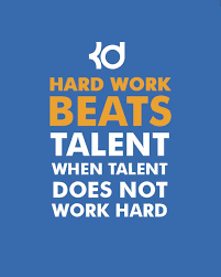 Some turn up their sleeves, some turn up their noses, and some don't turn up at all. Hard Work Beats Talent When Talent Doesnt Work Hard