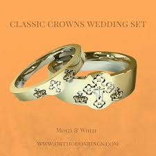 Orthodox Christian Matched Wedding Bands Set These Wedding Rings Feature A Beautiful Orthodox Chr Matching Wedding Band Sets Wedding Matches Wedding Ring Sets