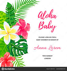 Summer Background Jungle Leaves Flowers Tropical Party Invitation Place Text Stock Vector Image By C Nataliavarlamova 339641702