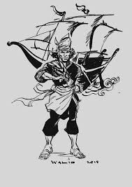 Hang tuah and his four sworn brothers, hang jebat, hang kasturi, hang lekir and hang lekiu, has pledged to protect the sultan of malacca. Laksamana Hang Tuah Ilustrasi Karakter Sejarah Ilustrasi