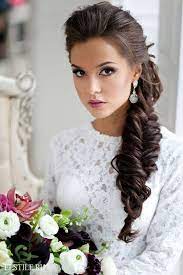 Beautiful Bridal Hairstyle And Makeup Side Braid Formal Hairdo Long Hairstyle Coiffure Mariee Coiffure Mariage Coiffure Invitee Mariage