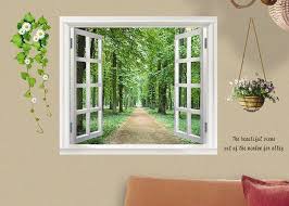 Fake Window I Want One To Hang Inside My Work Cubicle Fake Window Window Mural Wall Stickers Wallpaper