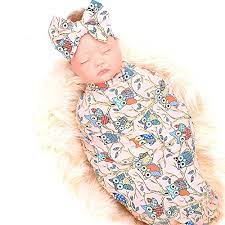 Galabloomer Newborn Receiving Blanket Headband Set Owl Print Baby Swaddle Girl Blankets Buy Online In Macau At Macau Desertcart Com Productid 48717771