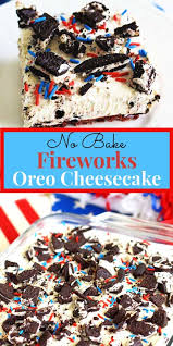No Bake Fireworks Oreo Cheesecake Bars Amanda Kitchen Desserts Dessertrecipes Cakerecipes Oreo Cheesecake Bars Delicious Desserts Dessert Recipes