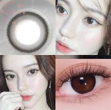 Cincin Hitam Kompak Lensa Warna Alami Mata Lensa Kontak Warna Tahunan untuk  Mata Kosmetik Mata Lensa Kontak Murid Kecantikan Kecil