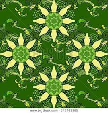 Vintage yellow wallpaper pattern background. Colour Summer Theme Vector Photo Free Trial Bigstock