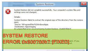 System Restore Failed 0x800700b7 How To Fix It