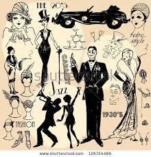 Hand Drawn Retro Women And Men Of Twenties Sketch 20s 30s By Natalia Hubbert Via Shutterstock How To Draw Hands Retro Graphic Design Man Illustration