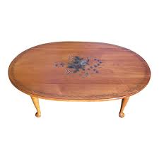 This is an especially unique table, with triangle cutout this coffee table reins in the more extravagant end of industrial design for a more sleek look, with a. Vintage Solid Maple Hitchcock Harvest Stenciled Saybrook Drop Leaf Coffee Table From Deco2modern Of Killingly Ct Attic