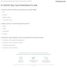 Everyone is irish on st. St Patrick S Day Quiz Worksheet For Kids Study Com