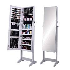 When purchasing, you should choose one that is at least half the height of the tallest person using it. White Qh 6150 Ca Soges Jewelry Cabinet With Full Length Mirror Lockable Standing Jewelry Armoire Organizer Storage Organization Home Urbytus Com