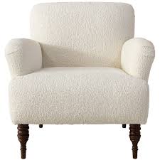 Contemporary Natural Faux Sheepskin Upholstered Accent Chair Upholstered Accent Chairs Accent Chairs Upholster