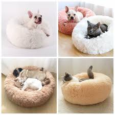 Pet dog cat calming bed warm soft plush round nest comfy sleeping kennel cave au. Cat Beds Round Comfy Calming Dog Bed For Cats Soothing Bed Dog Anti Anxiet House For Cat Fleece Marshmallow Cat Bed Cushion Cat Beds Mats Aliexpress