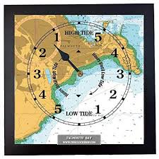 Falmouth Framed Nautical Chart Tide Clock Cornwall Gift