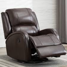 Iomor Swivel Rocking Glider Recliner Chair Manual Gaming Leather Chair Single Modern Sofa Home Theat Glider Recliner Chair Recliner Chair Modern Sofa