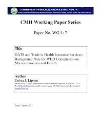 Insurance commissioner funa requests health insurance consideration for performance of the insurance commission and the insurance industry in the philippines. Pdf Gats And Trade In Health Insurance Services Background Note For Who Commission On Macroeconomics And Health