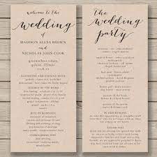 Wedding Program Template Printable Wedding Program Diy Etsy Diy Wedding Programs Wedding Program Template Free Printable Wedding Program Template