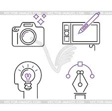 It was a great tool on pricing different options Photography Icons Camera Design Studio Symbol Lens Vector Image