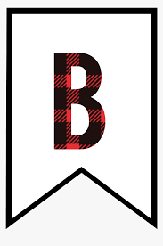 Your letter art comes ready to hang in your choice of background colors and wood frames, including our popular rustic wood frames. Banner Letters Plaid Design Paper Trail Letter B Red Happy Birthday Banner Printable Hd Png Download Transparent Png Image Pngitem