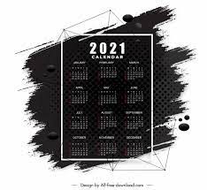 Daftar hari libur nasional kalender tahun 2021. 2021 Calendar Template Black White Grunge Decor Free Vector In Adobe Illustrator Ai Ai Format Encapsulated Postscript Eps Eps Format Format For Free Download 16 95mb