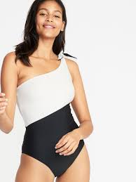 Black And White Swimsuits Women S One Shoulder Color Block Swimsuit For Women Old Navy Colorblock Swimsuit One Shoulder Swimsuit Swimsuits