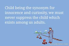 Child Being The Synonym F Siddhi Khandagale English Children Quote