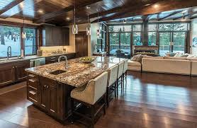 Nowadays the tendency is to make the interior as fluid as possible and to simplify the structure and the décor as much as possible without sacrificing the functionality. 29 Open Kitchen Designs With Living Room Dark Wood Kitchens Kitchen Design Open Open Concept Kitchen Living Room