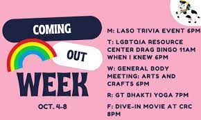 In honor of pride month 2021, today show is looking back on the top 50 lgbtq pop culture moments from the last five decades. Gt Georgia Institute Of Technology Campus Calendar Coming Out Week Laso Trivia