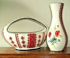 ··· china manufactory white ceramic fruit bowl vintage ceramic fruit bowl unusual ceramic bowls. Ceramic Fruit Bowl Basket And Vase Western Germany Bavaria Retro Unusual Ebay