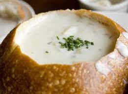 New England Clam Chowder Soup In A Bread Bowl Recipe Chowder Delicious Soup Clam Chowder Soup