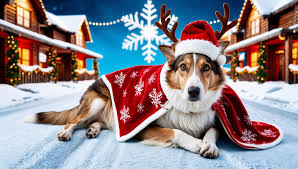 Cozy winter scene with girl and dog by window