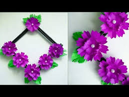 Every flower hanging is so beautiful that it seems like it is really a difficult craft and should try something easy but in contrast, each paper flower is just some paper. Diy Paper Flower Wall Hanging Simple And Beautiful Wall Hanging Wall Decoration By Kovaicraft 43 Yo Hanging Flower Wall Paper Flowers Diy Paper Flower Wall
