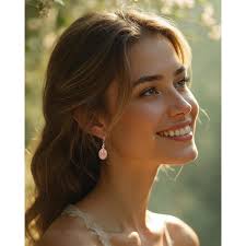 Boucles d'Oreilles Teyla Argent 925 et Quartz Rose