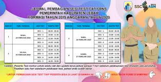 Berikut jadwal dan lokasi tes skd di 36 instansi. Bkpp Lebak Umumkan Jadwal Sesi Test Cat Cpns Kabupaten Lebak Formasi Tahun 2019 Anggaran Tahun 2020 Bantenshare Com